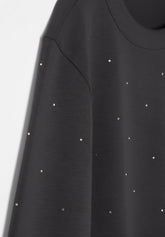 Maglia Manica Lunga in Tessuto Tecnico Viscosa con Strass Boarding Pass - Antracite - Anthracite | Oroblù