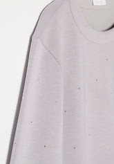 Maglia Manica Lunga in Tessuto Tecnico Viscosa con Strass Boarding Pass - Grigio - Moon | Oroblù