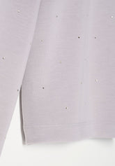 Maglia Manica Lunga in Tessuto Tecnico Viscosa con Strass Boarding Pass - Grigio - Moon | Oroblù