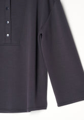 Felpa in Tessuto Tecnico Viscosa con Cappuccio e Bottoni Boarding Pass - Antracite - Anthracite | Oroblù