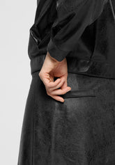 Minirock aus Kunstleder im Vintage-Look Ecoleather - Schwarz - Black | Oroblù