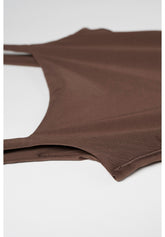 Body Spallina Stretta in Eco-Microfibra Elasticizzata Skinwear - Marrone Scuro - Dark brown | Oroblù