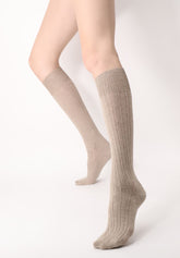 Gambaletto Coprente in Lana Alpaca e Cotone Jasmine - Beige Melange - Beige melange | Oroblù