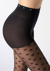 Collant semi Velato Floral Fancy 30 - Nero Daisy - Daisy | Oroblù