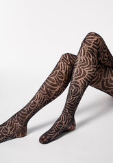 Netzstrumpfhose mit Fantasie-Motiv Art Net - Schwarz - Black | Oroblù