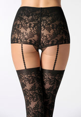 Collant effetto Reggicalze con Culotte Desire Lace 40 - Nero - Black | Oroblù