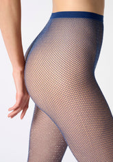 Collant a Rete in Lamé Argento Diamonds Tricot - Blu Marino 2 - Marine 2 | Oroblù