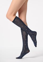 Gambaletto Coprente Floral Roses 50 - Blu 11 - Blue 11 | Oroblù