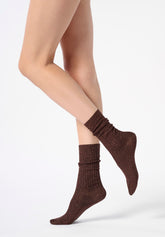 Calzino in Cotone e Lamè a Costine Diamonds Rib - Bronzo - Bronze | Oroblù