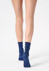 Calzino in Cotone e Lamè a Costine Diamonds Rib - Blu Marino 2 - Marine 2 | Oroblù