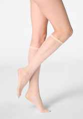 Feiner Kniestrumpf mit Mikromuster Graceful 20 - Rosébeige 8 - Cosmetic 8 | Oroblù