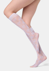 Gambaletto semi Velato effetto Pizzo Lace Allure 30 - Lilla 12 - Lilac 12 | Oroblù
