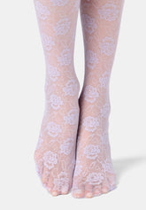 Gambaletto semi Velato effetto Pizzo Lace Allure 30 - Lilla 12 - Lilac 12 | Oroblù