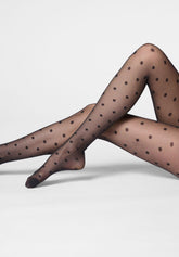 Collants transparents à motif pois Veil Dots 30 - Noir - Black | Oroblù