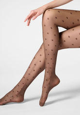 Collants transparents à motif pois Veil Dots 30 - Chocolat 3 - Chocolate 3 | Oroblù