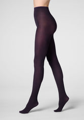 Collant Coprente Vertical Rib 60 - Nero/Viola - Black/violet | Oroblù
