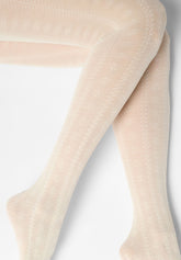 Collant en Lyocell doux Texture Grace - Blanc Laine - Wool | Oroblù
