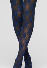 Collant semi-coprente Urban Grid 40 - Nero e Blu Marino - Black/marine | Oroblù