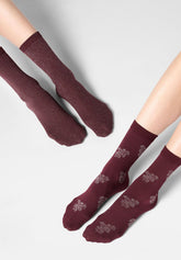 Calzino Corto Coprente Twins Duo Glitter Bipack - Bordeaux 11 - Bordeaux 11 | Oroblù