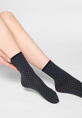 Kurze blickdichte Socke Twins Dual Texture Doppelpack - Hematite - Hematite 1 | Oroblù