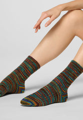 Short Socks Color Lines - Chocolate - Chocolate | Oroblù
