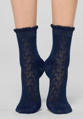 Calzino Corto Bloom Knit - Blu - Blue | Oroblù