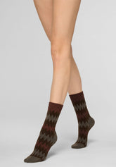 Calzino Corto Velvet Tweed - Cioccolato - Chocolate | Oroblù