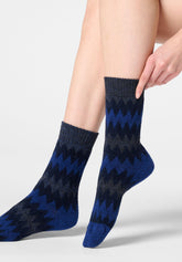 Chaussettes courtes Velvet Tweed - Bleu Marine 2 - Marine 2 | Oroblù