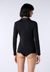 Maglia Polo Manica Lunga in Cotone e Modal Perfect Line Cotton - Nero - Black | Oroblù