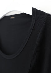 Maglia Manica Lunga in Modal Elasticizzato Perfect Line Rib - Nero - Black | Oroblù