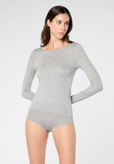 Maglia Manica Lunga in Micromodal e Cashmere Perfect Cashmere - Grigio Melange - Grey melange | Oroblù