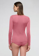 Maglia Manica Lunga in Micromodal e Cashmere Perfect Cashmere - Peony - Peony 12 | Oroblù