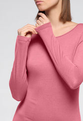 Maglia Manica Lunga in Micromodal e Cashmere Perfect Cashmere - Peony - Peony 12 | Oroblù