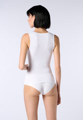 Top Spalla Larga in Cotone e Modal Perfect Line Cotton - Bianco - White | Oroblù