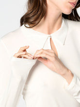 Maglia con Colletto Manica Lunga in Modal Elasticizzato Perfect Line Modal - Avorio - Ivory | Oroblù