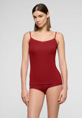 Canotta Spalla Sottile in Modal Elasticizzato Perfect Line - Rosso Intenso - Deep red | Oroblù