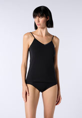 Top Spalla Sottile in Cotone e Modal Perfect Line Cotton - Nero - Black | Oroblù