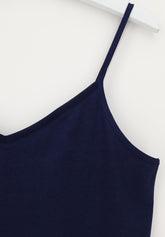 Top Spalla Sottile in Cotone e Modal Perfect Line Cotton - Blu - Blue | Oroblù