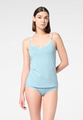 Top Spalla Sottile in Cotone e Modal Perfect Line Cotton - Azzurro Cielo 8 - Sky 8 | Oroblù