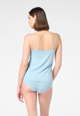 Top Spalla Sottile in Cotone e Modal Perfect Line Cotton - Azzurro Cielo 8 - Sky 8 | Oroblù