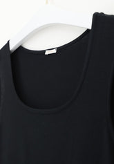 Top Spalla Larga in Micromodal e Cashmere Perfect Line Cashmere - Nero - Black | Oroblù