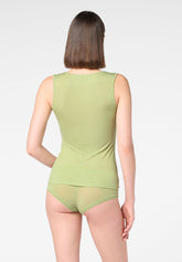 Top Spalla Larga in Micromodal e Cashmere Perfect Line Cashmere - Pistacchio 1 - Pistacchio 1 | Oroblù