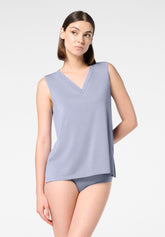 Top Scollo V in Modal Elasticizzato Perfect Line Modal - Azzurro Grigio - Crystal grey | Oroblù