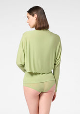 Cache Coeur in Micromodal e Cashmere Perfect Line Cashmere - Pistacchio 1 - Pistacchio 1 | Oroblù