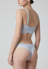Slip Brasiliano in Pizzo Elasticizzato Lacewear - Azzurro - Baby blue | Oroblù