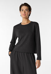 Maglia Manica Lunga in Tessuto Tecnico Viscosa con Strass Boarding Pass - Antracite - Anthracite | Oroblù