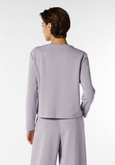 Maglia Manica Lunga in Tessuto Tecnico Viscosa con Strass Boarding Pass - Grigio - Moon | Oroblù