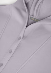 Felpa in Tessuto Tecnico Viscosa con Cappuccio e Bottoni Boarding Pass - Grigio - Moon | Oroblù