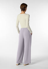 Pantalone Ampio in Tessuto Tecnico Viscosa Boarding Pass - Grigio - Moon | Oroblù