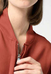 Felpa con Zip in Tessuto Tecnico Modal Boarding Pass - Terracotta - Terracotta | Oroblù
